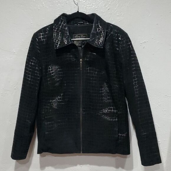 Terry Lewis Classic Luxuries Black Croc-Embossed Jacket - Picture 1 of 13